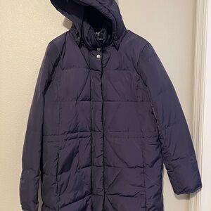 Land’s End Down Coat Hood Winter Parka Purple Women's Size M 10-12